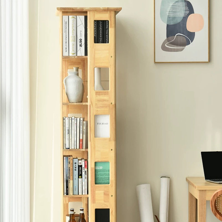 Bartholomew Rotating Bookshelf, Magazine Rack, Solid Wood
