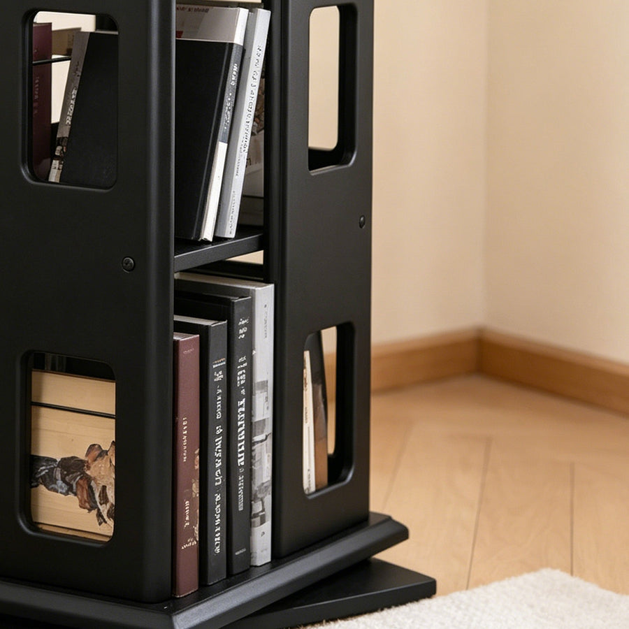 Bartholomew Rotating Bookshelf, Magazine Rack, Solid Wood
