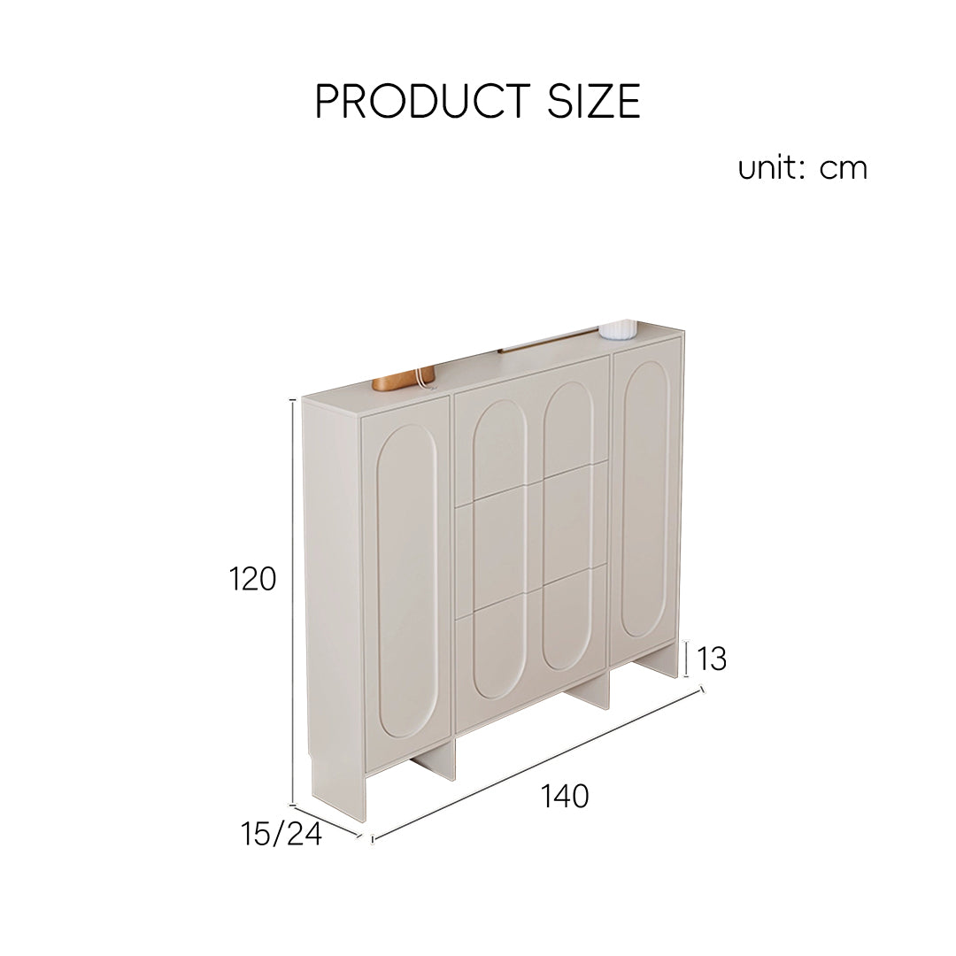 Emilio Slimline Shoe Storage For Hallway, Cream-Rit Concept-Rit Concept