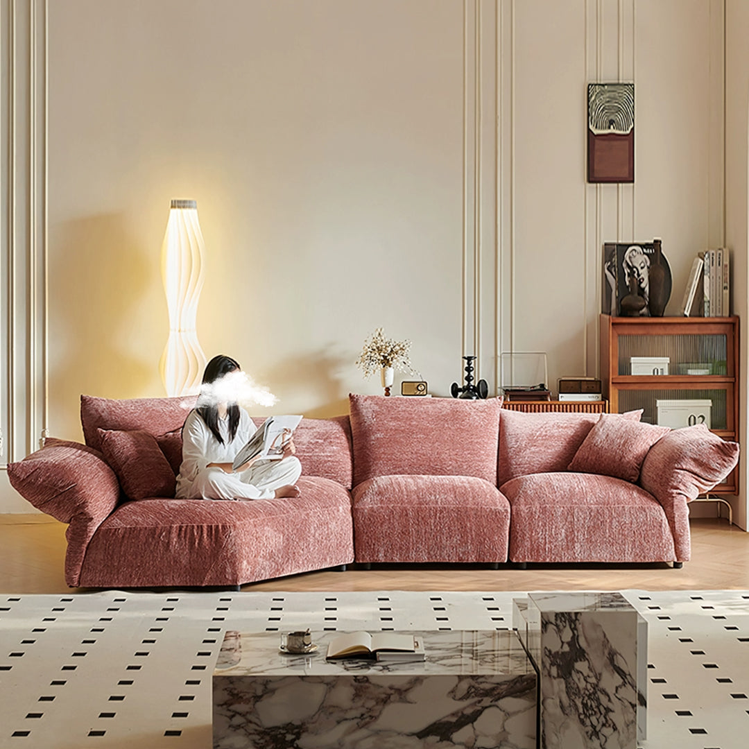 Berisha Petal Three Seater Corner Sofa, Four Seater Curved Sofa