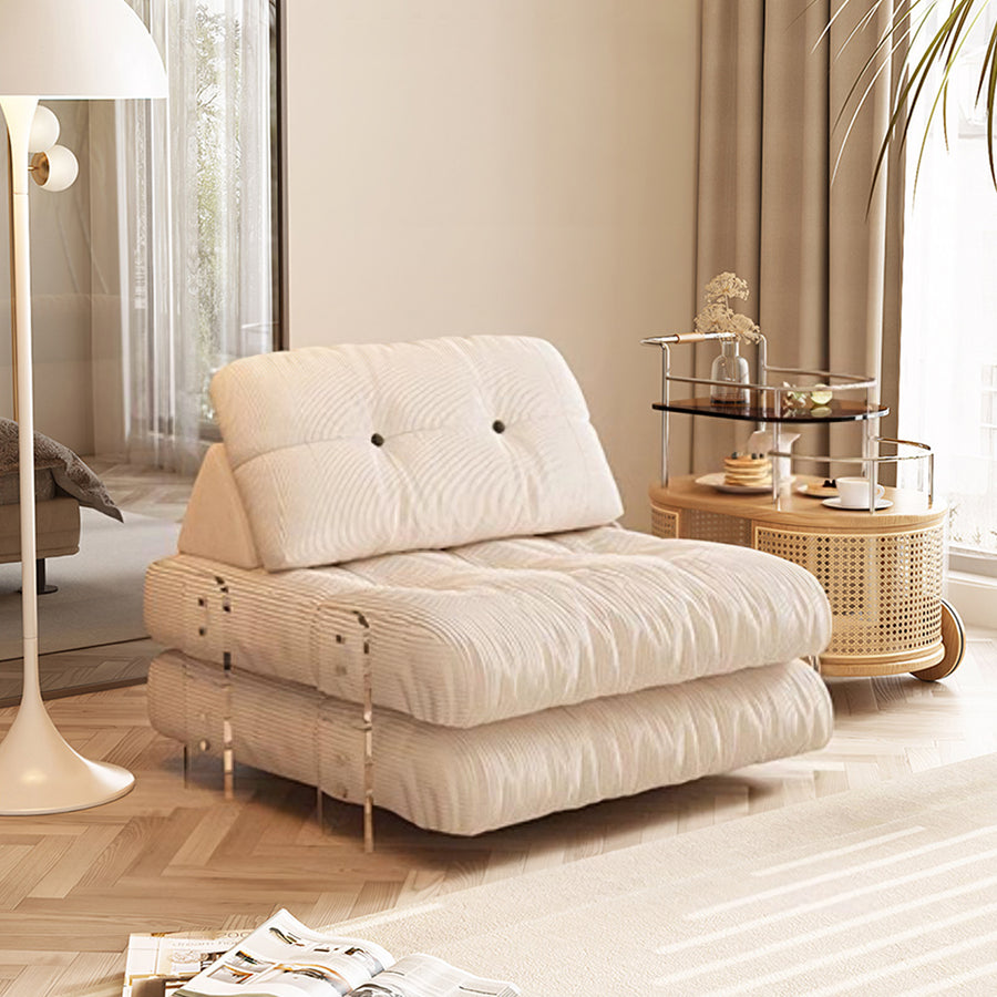 Rachman Sleeper Armchair, Single Seater Bed, Cream - accent chair