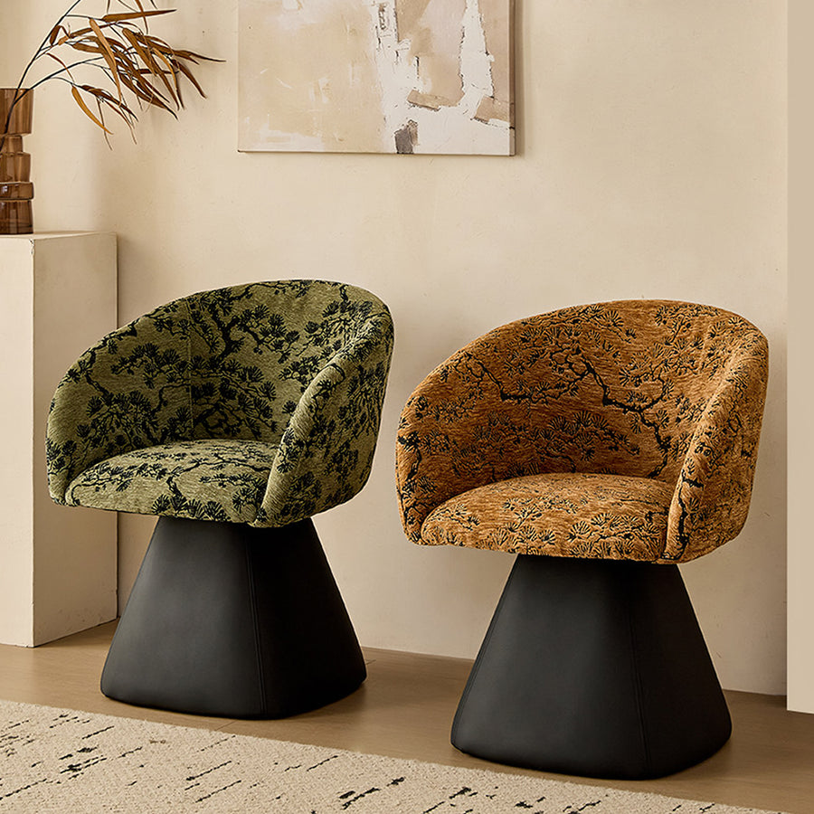 Artisan Swivel Accent Chair, Dining Chair, Linen or Boucle