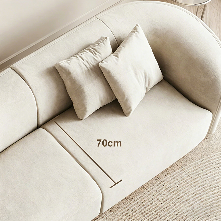 Welby Curved Three Seater Sofa room setting with designer sofa styling
