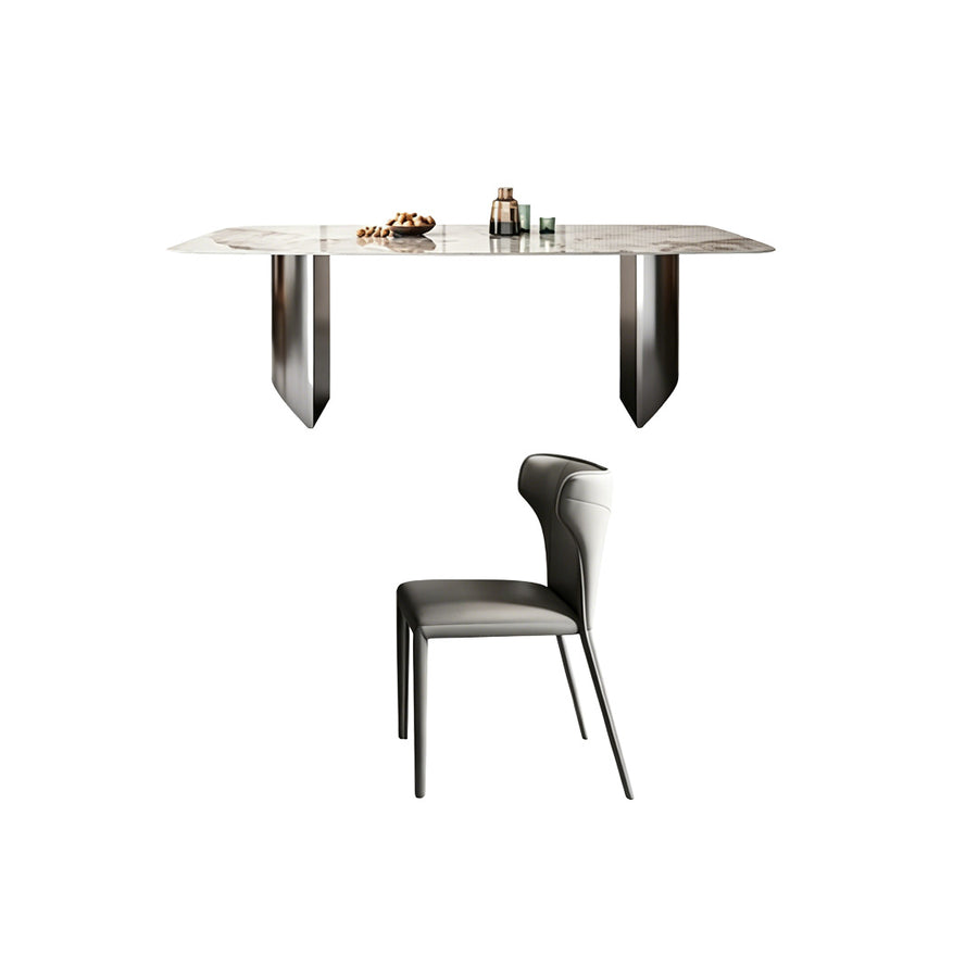 Astrid Dining Table lifestyle view with white marble effect dining table