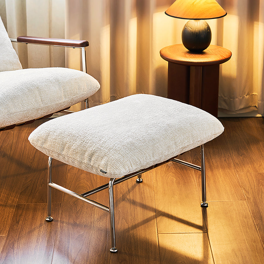 Orozco Lounge Chair With Ottoman, Chenille detail view for armchair for living room