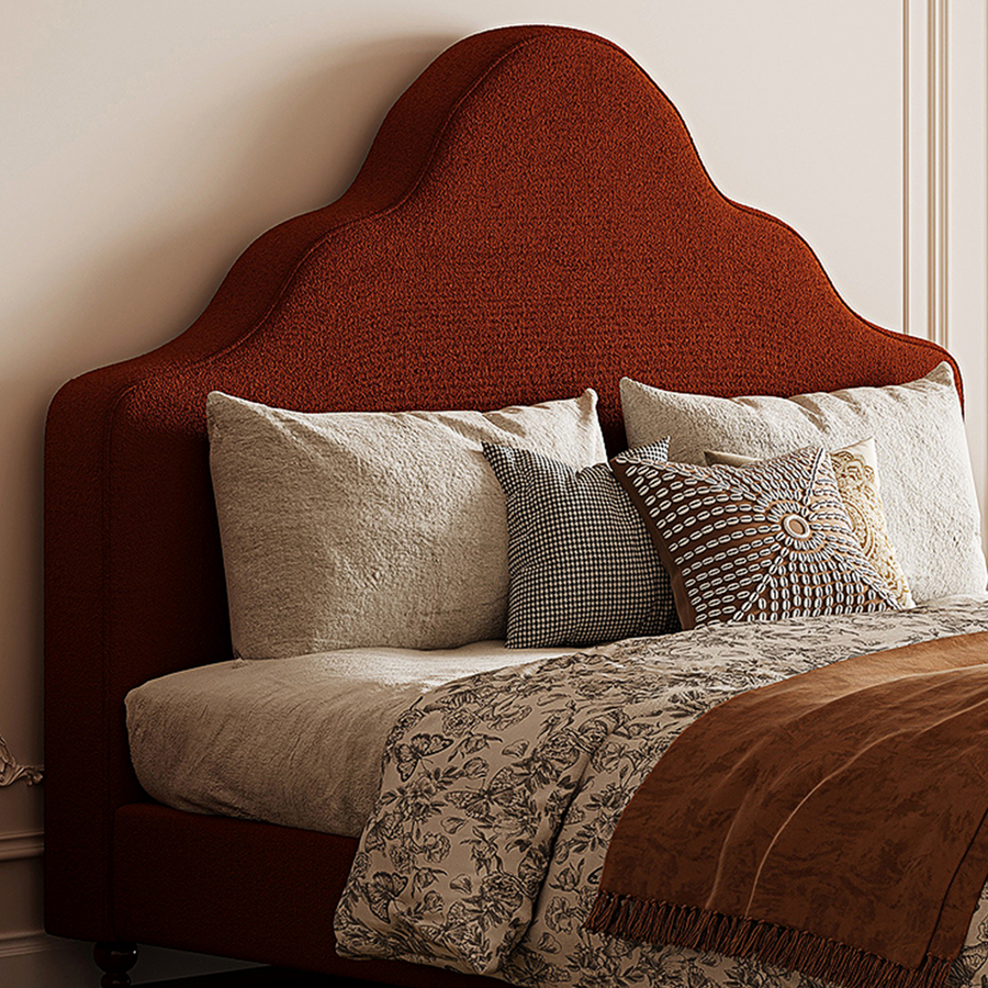 Elara Double Bed, King Size, Super King Size, Flannelette detail view for bedroom storage bed
