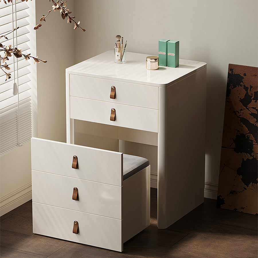 Flores Small Dressing Table With LED Mirror & Chair, Off White product image 9