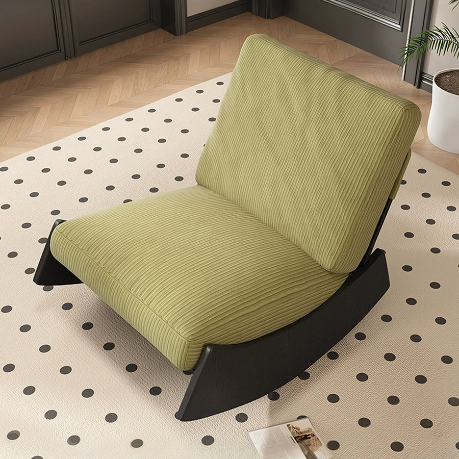 Anaya Rocking Chair, Corduroy & Wood detail view for armchair for living room