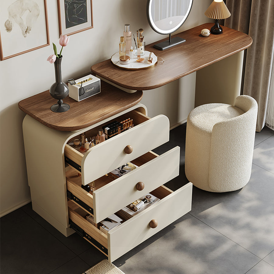 Jackson Dressing Table With Chest Of Drawers & Round Mirror, Solid Wood product image 9