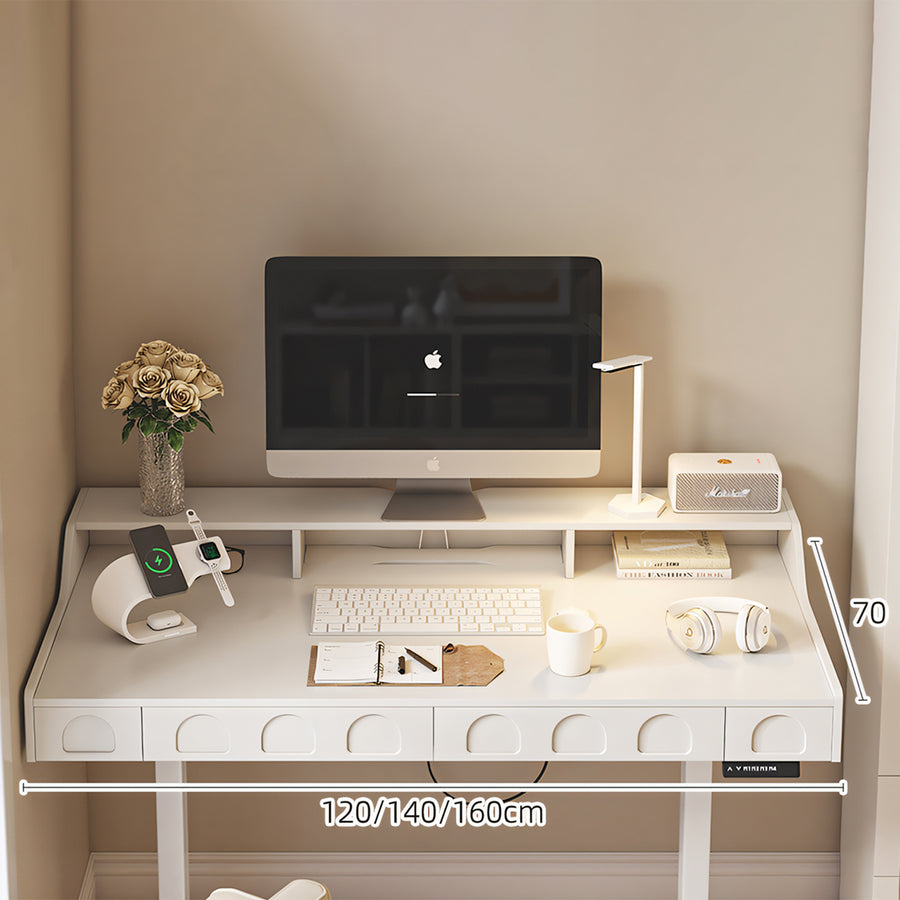 Freya Smart Standing Office Desk, Up And Down, Electric Height Adjustable detail view for home office desk UK