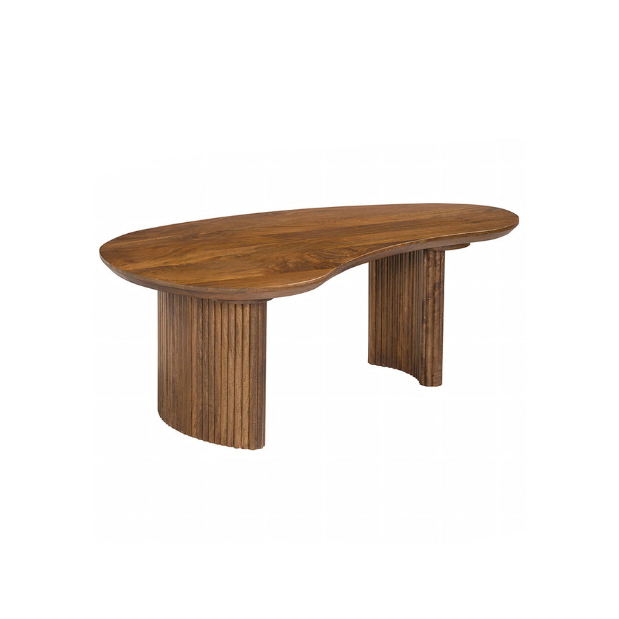 Aragon Curved Wood Coffee Table detail view for for living room