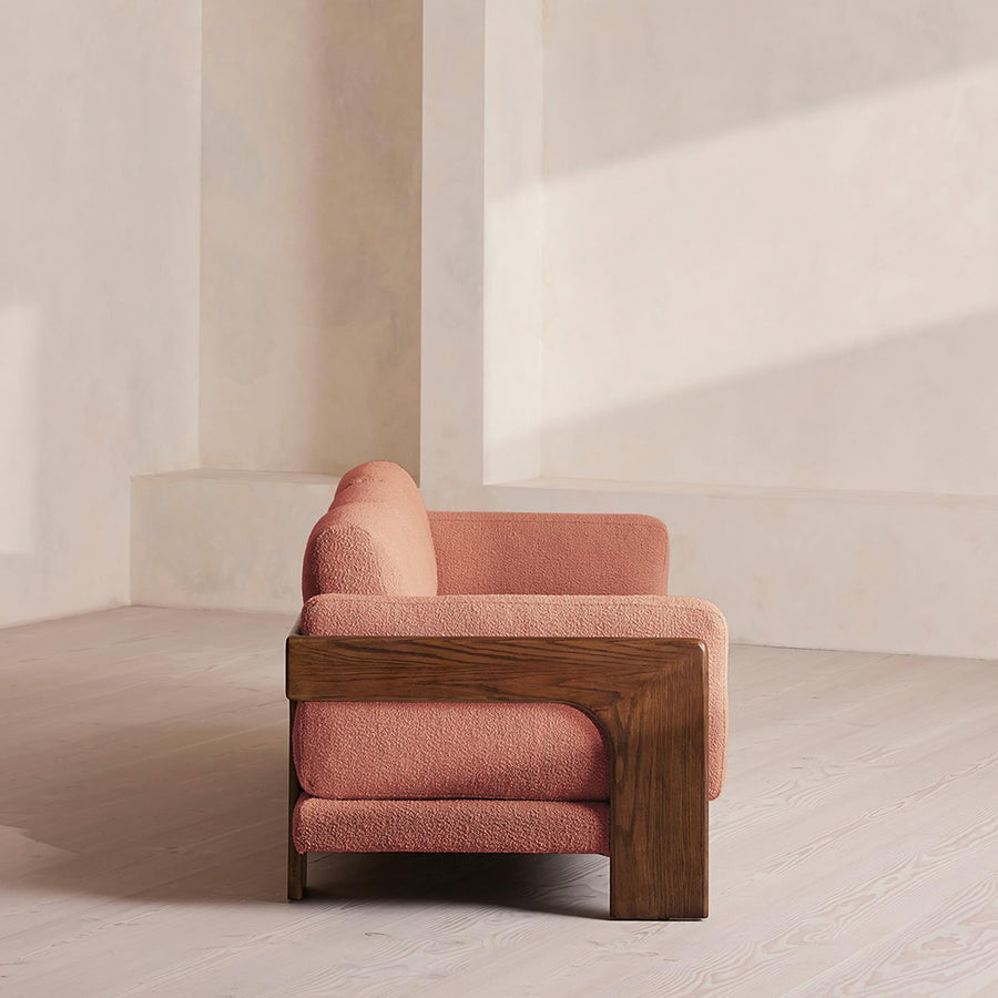 Liwanag Three Seater Sofa side view showing sofa proportions