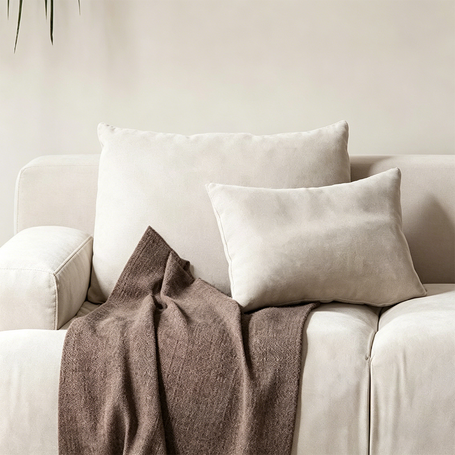 Moira Three Seater Corner Sofa side view showing sofa proportions