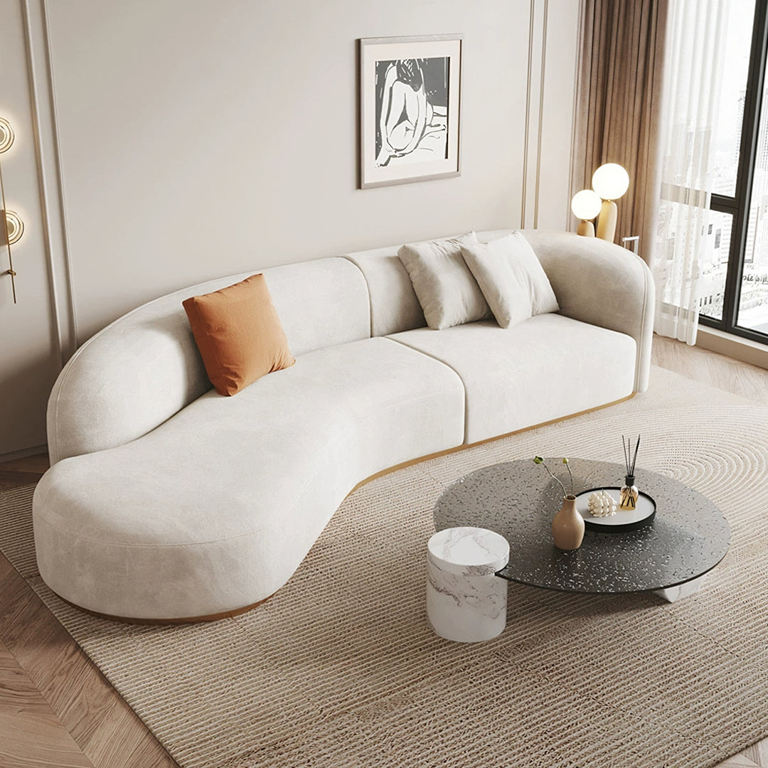 Welby Three Seater, Four Seater Curved Sofa, Velevt