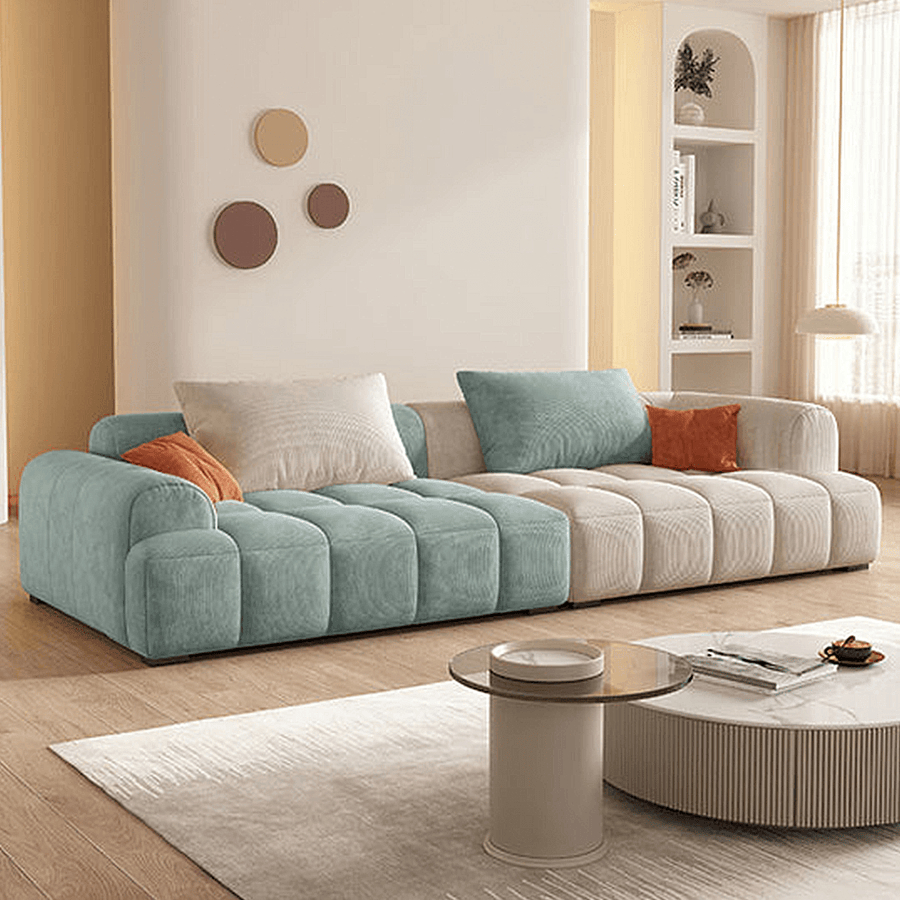 Bianca Module Sofa, Two Seater Sofa, Three Seater Sofa, Corduroy lifestyle view with two seater sofa set