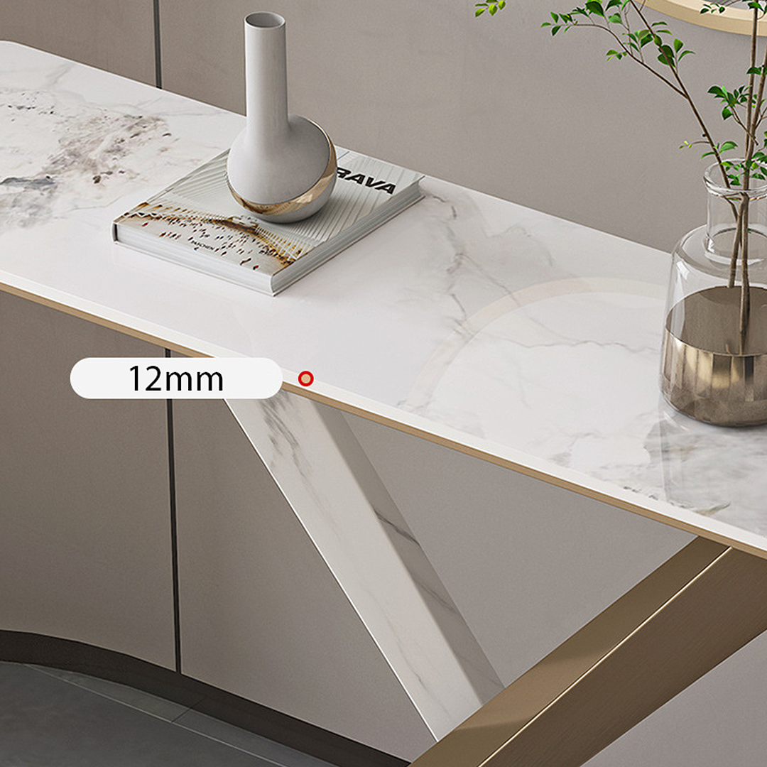 Jarawa Vintage Console Table, Gold & White-Rit Concept-Rit Concept