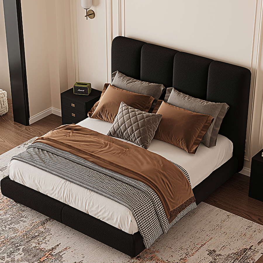 Ambrose Double Bed, Queen Bed detail view for bedroom storage bed