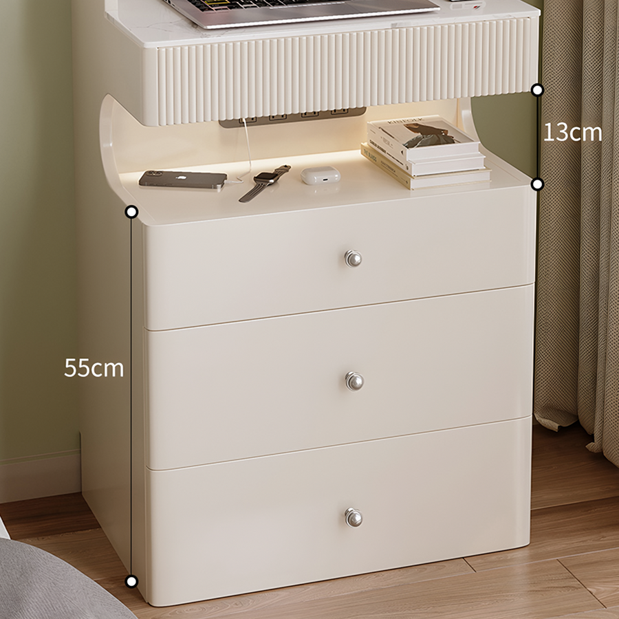 Lia Slimline Dressing Table, With USB Port, LED Mirror & Stool front view as a modern dressing table