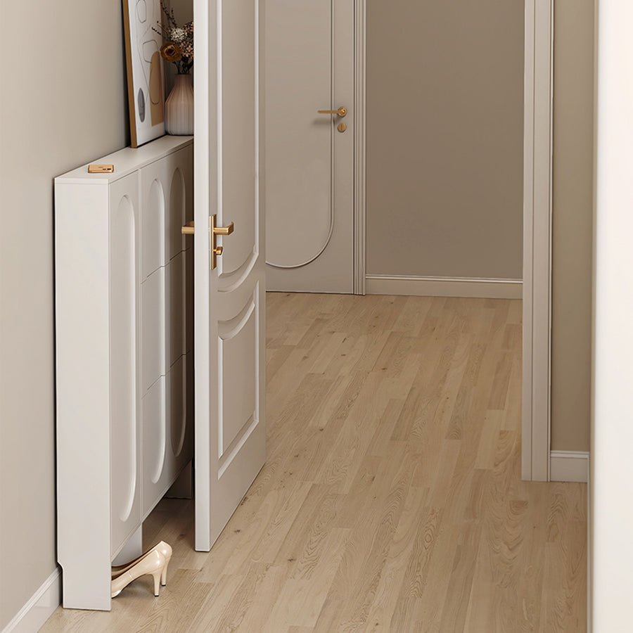 Emilio Slimline Shoe Storage For Hallway, Cream in a modern UK home