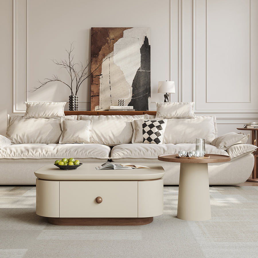 Meer Rectangle Coffee Table Set With Storage detail view for for living room