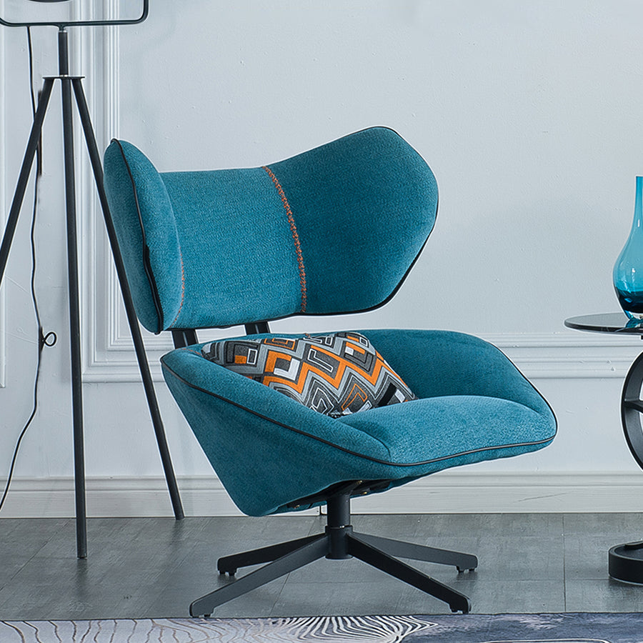 Gallo Swivel Lounge Chair With Footstool, Blue detail view for armchair for living room