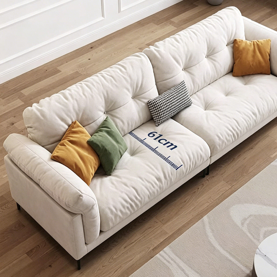 Briar Two Seater, Three Seater, Four Seater Sofa, Velvet lifestyle view with curved two seater sofa