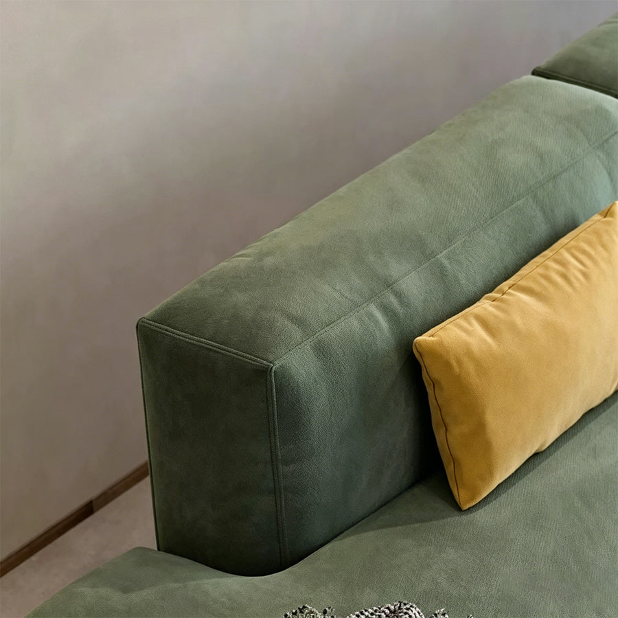 Designer velvet sofa image for living room styling