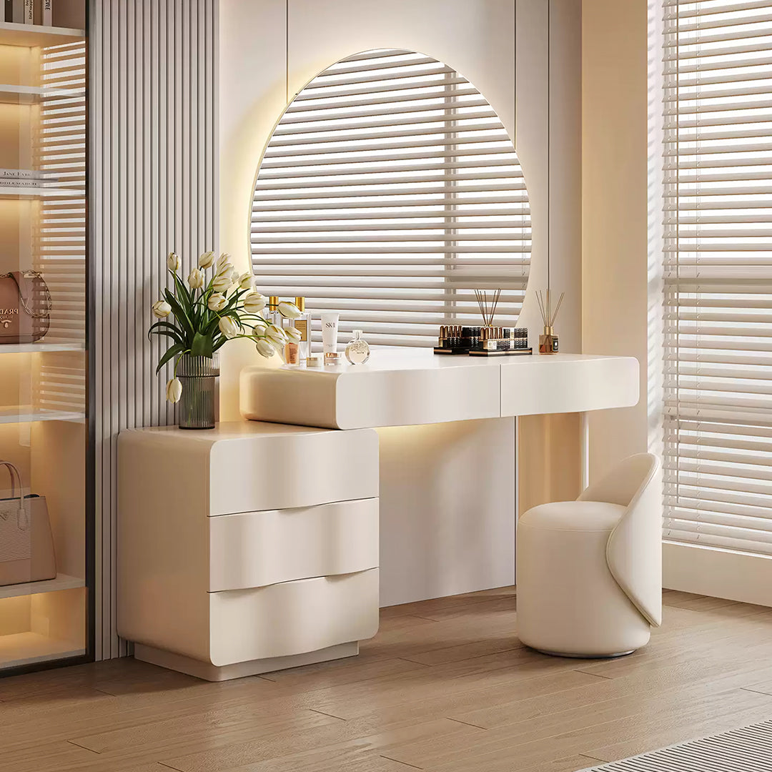 Sleek Cream Turner Dressing Table for Compact Living small dressing table | Rit Concept Sleek Cream Turner Dressing Table for Compact Living small dressing table | Rit Concept