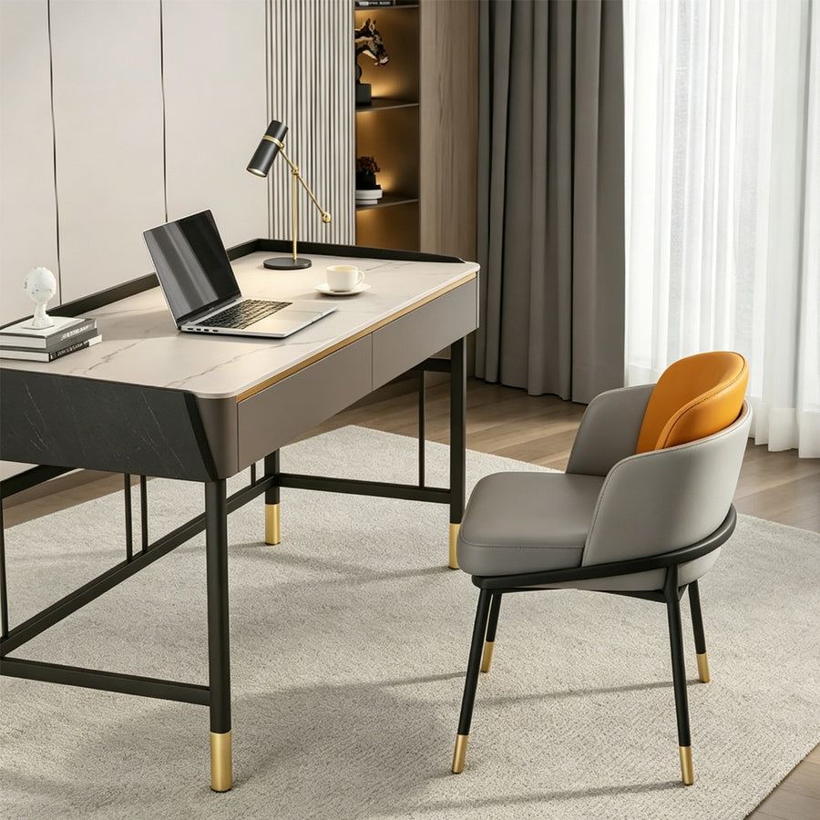 Abner Office Desk, Marble Effect