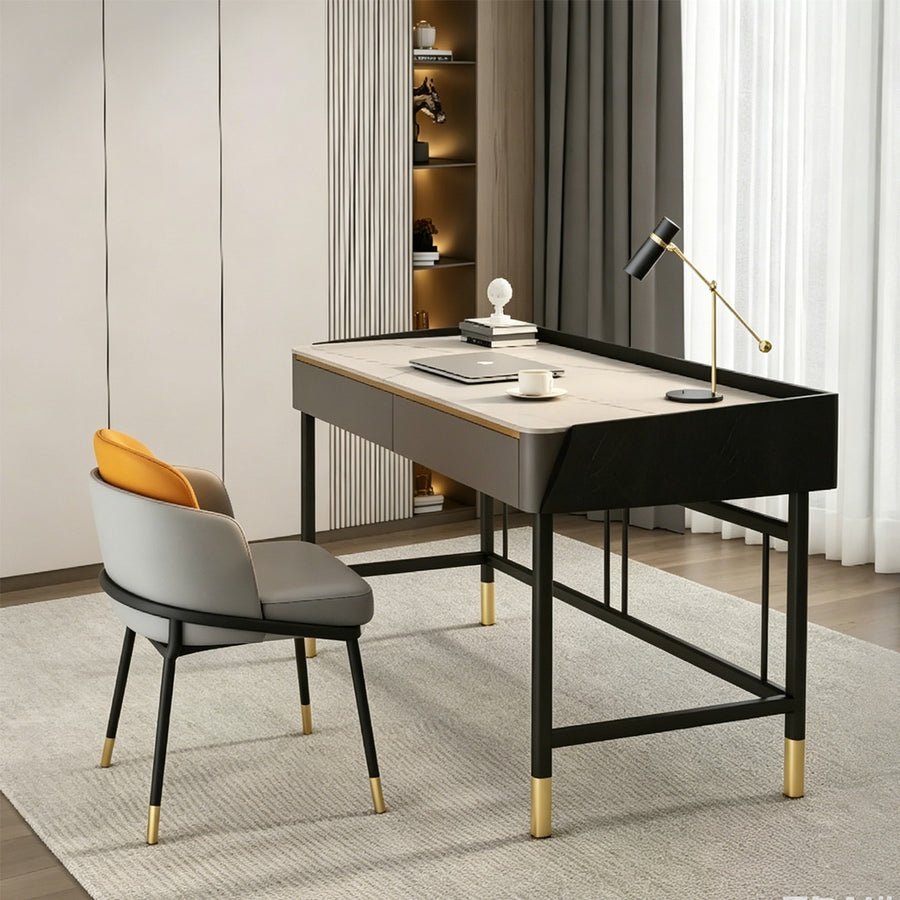Abner Office Desk, Marble Effect
