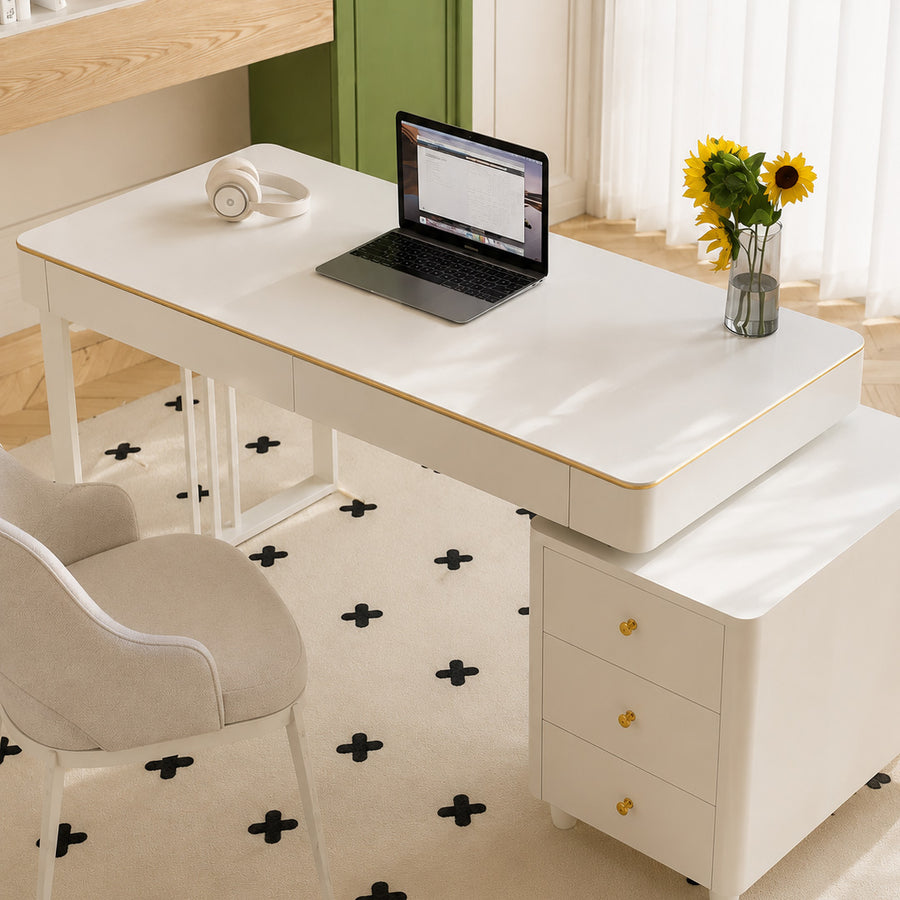 Ingram Office Desk, Sintered Stone