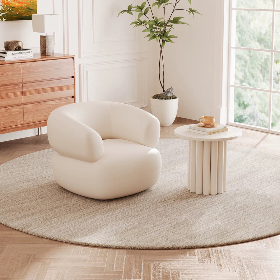 Derek Cylinder Side Table, White