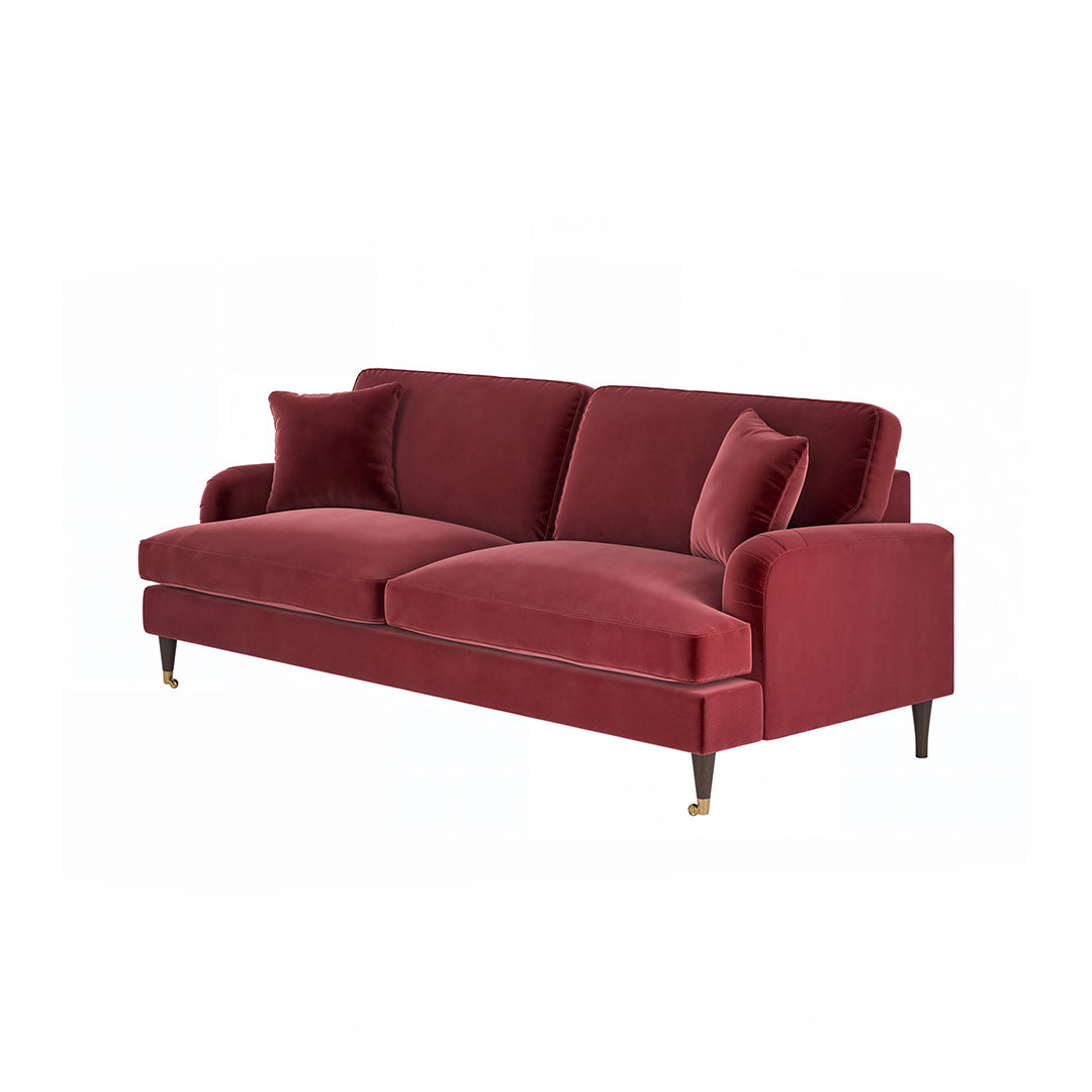 Shafique Two Seater Sofa, Loveseat, Velvet or Linen