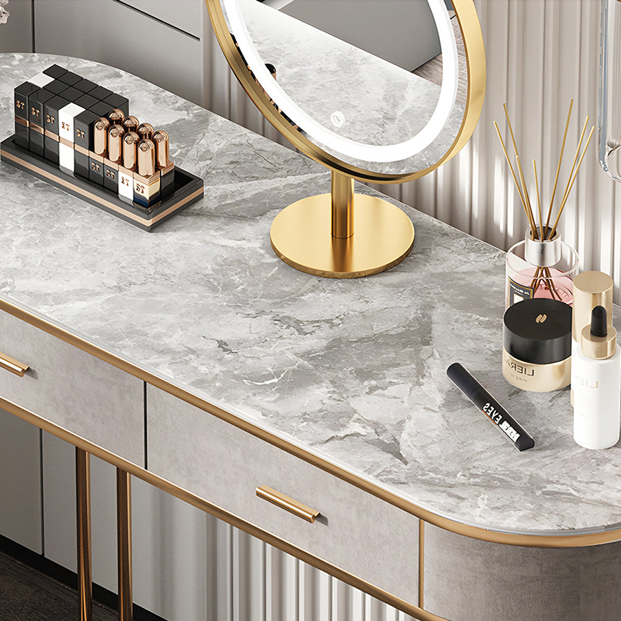 Zoey Dressing Table With LED Mirror room setting for TV storage