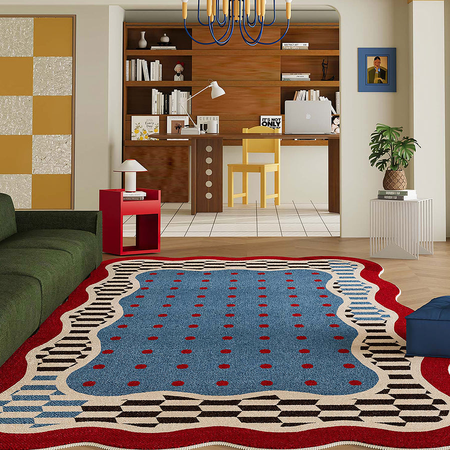 Penelope Retro Rug, Various Styles Available detail view for patterned area rug