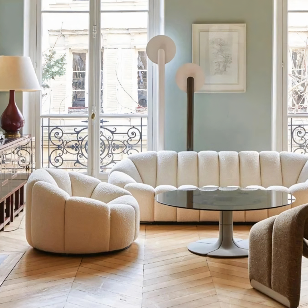 Grace Pumpkin Armchair, White Boucle-Ritconcept-Rit Concept
