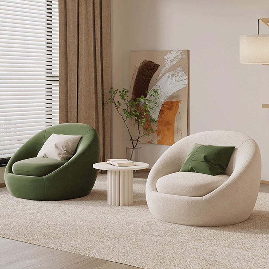 Watanabe Round Lounge Chair, Green Or White in a modern UK home