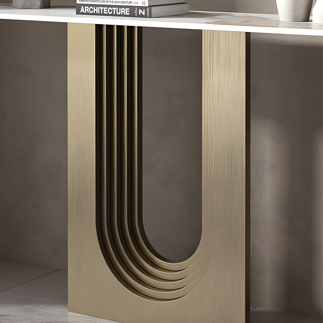 Khoisan Console Table For Hallways, Black & Gold-Rit Concept-Rit Concept