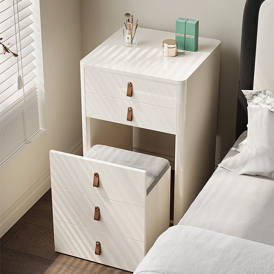 Flores Small Dressing Table With LED Mirror & Chair, Off White product image 10