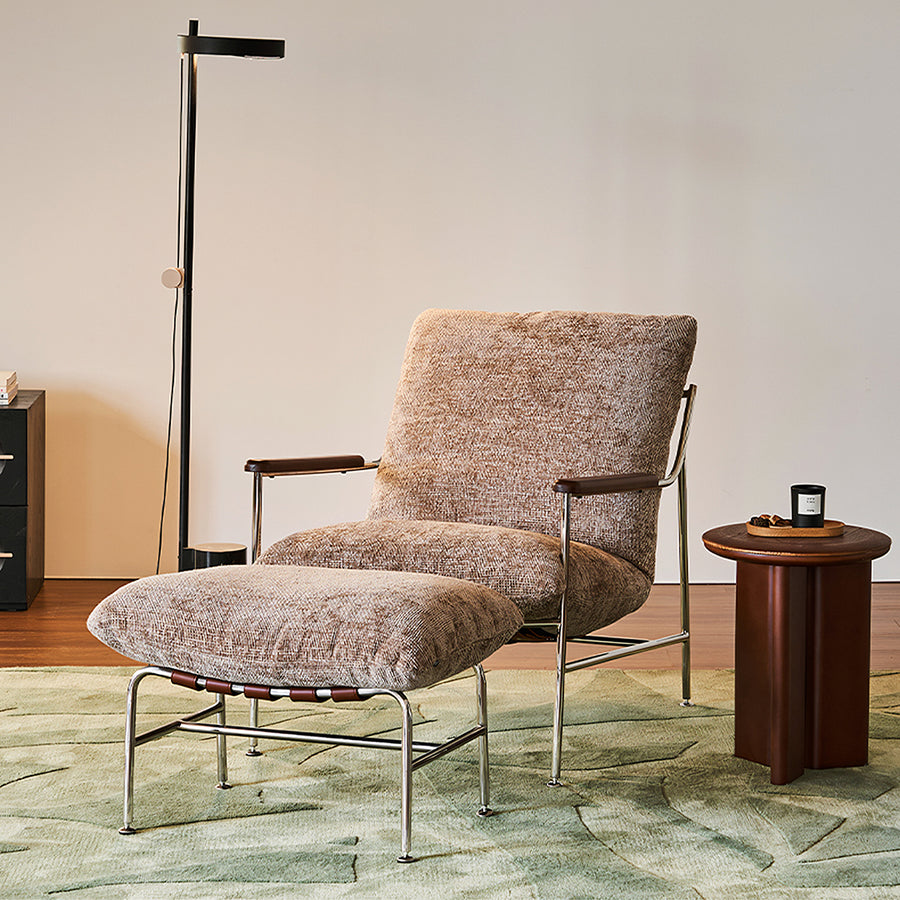 Orozco Lounge Chair With Ottoman, Chenille in a modern UK home