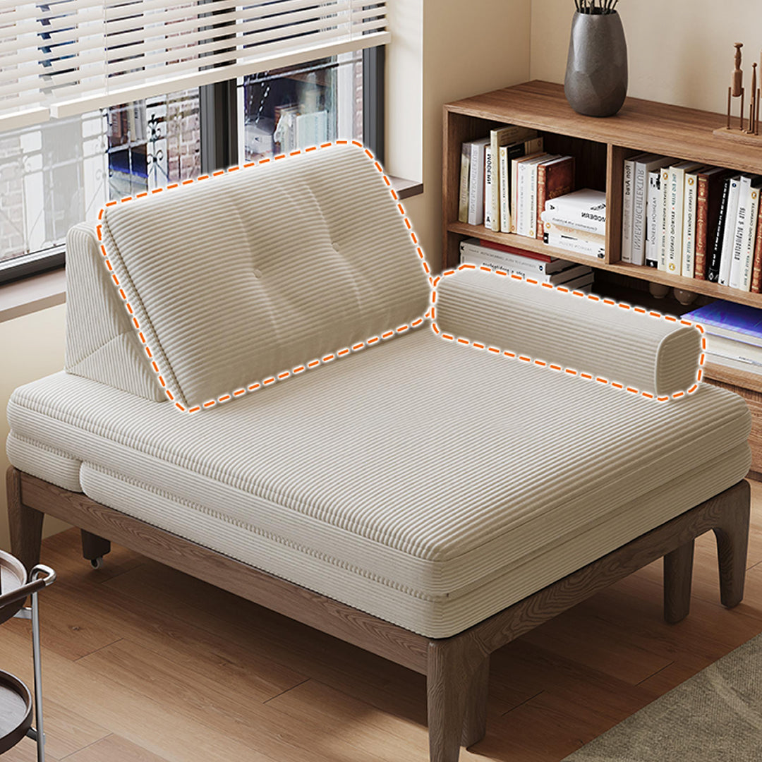 Ranjan Single Sofa Bed, Small 2 Seater Sofa Bed, Corduroy