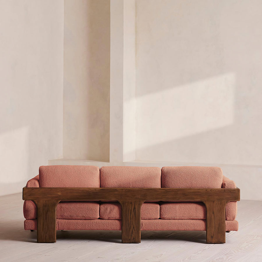 Liwanag Three Seater Sofa front view as a boucle sofa UK