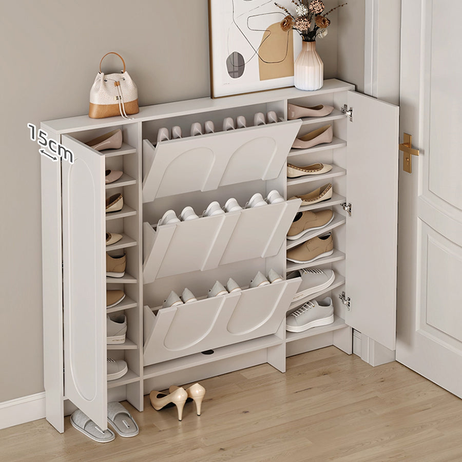 Emilio Slimline Shoe Storage For Hallway, Cream styled for cabinet for hallway