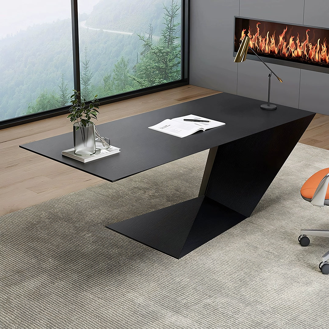 Tariq Modern Office Desk For Home, Black Wood-Rit Concept-Rit Concept