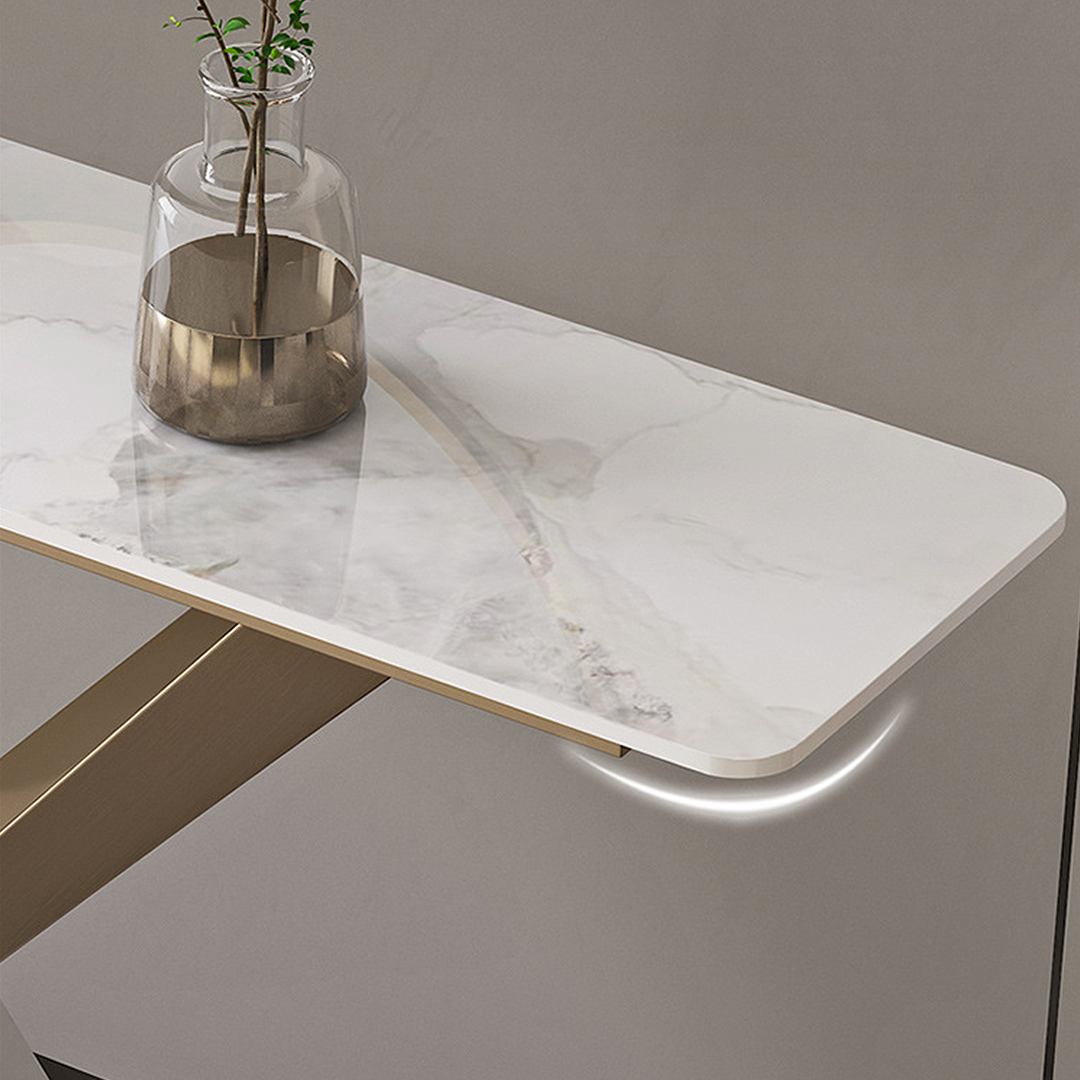Jarawa Vintage Console Table, Gold & White-Rit Concept-Rit Concept