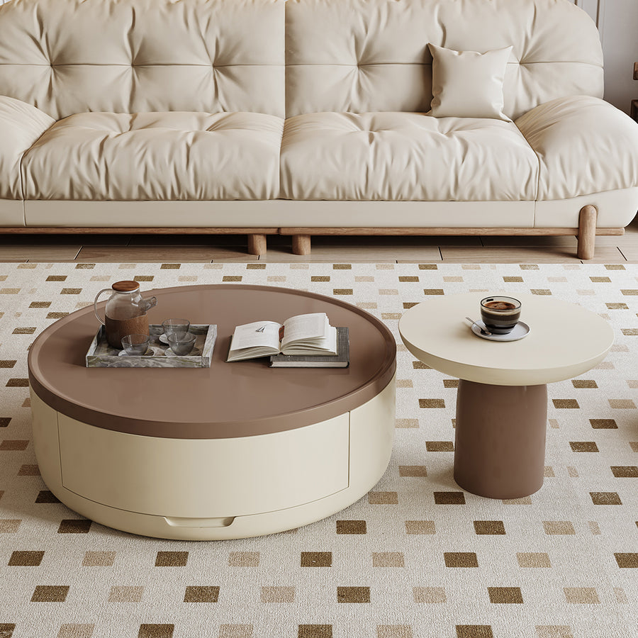 D'Angelo Round Coffee Table Set With Storage in a modern UK home