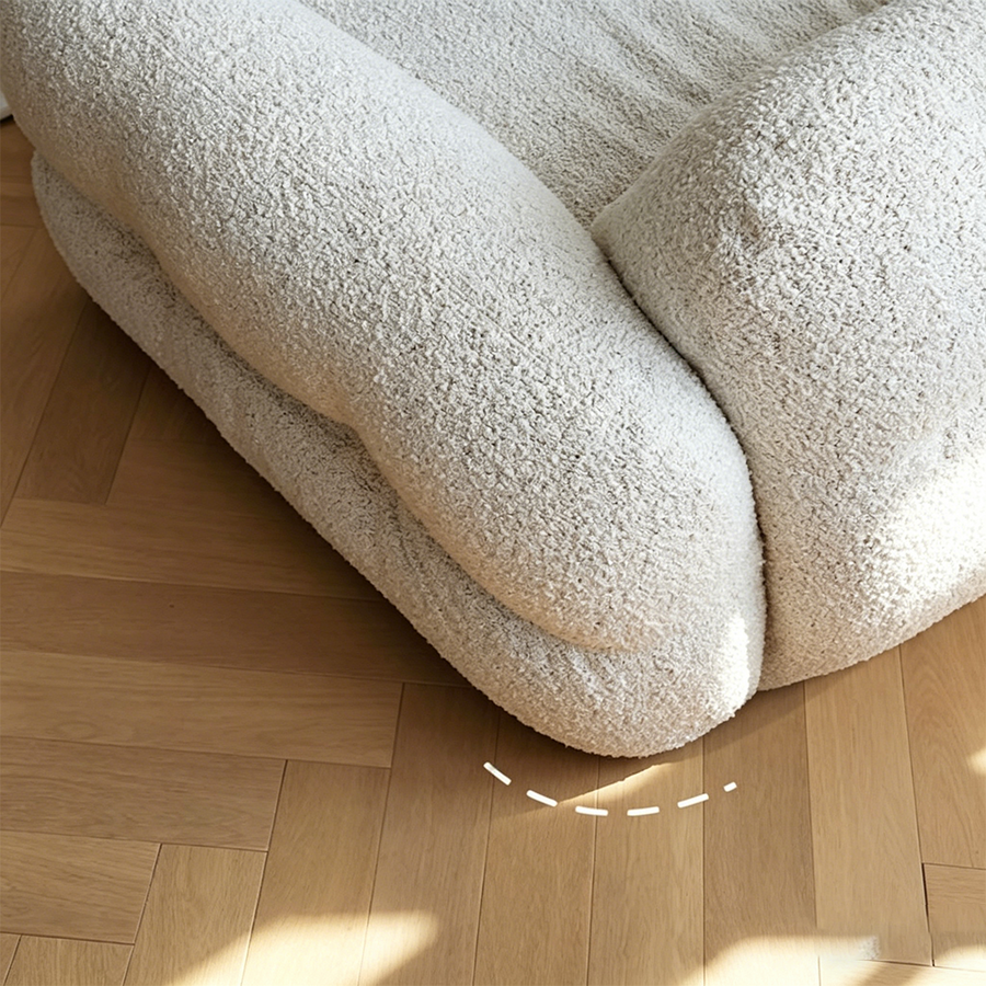 Hilda Two Seater,Three Seater Sofa, Boucle, Off White compact living room seating idea