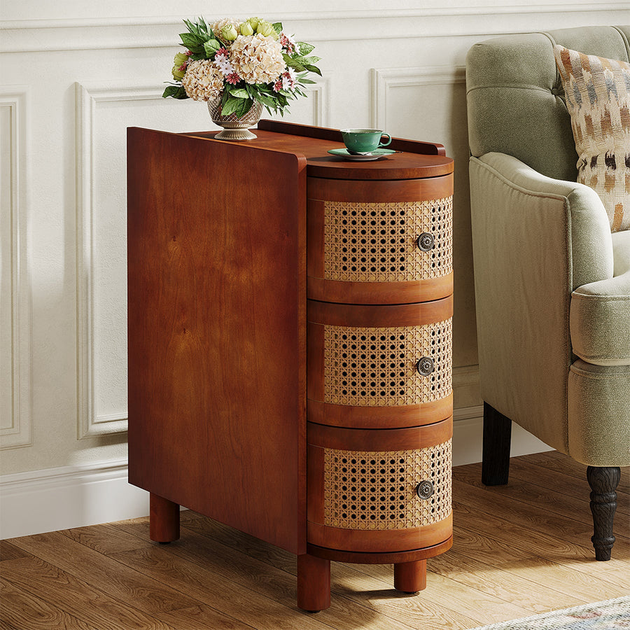Josephine Rattan Side Table - storage cabinet UK