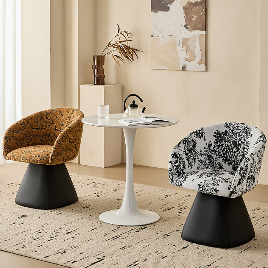 Artisan Swivel Accent Chair, Dining Chair, Linen or Boucle