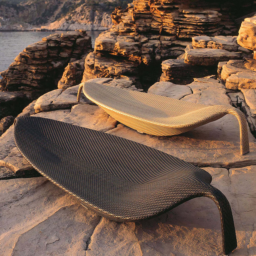 Escobar Garden Outdoor Sun Lounger, Rattan styled for lounge chair